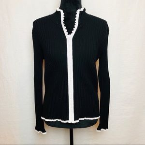Belldini Embellished Front Zip Sweater